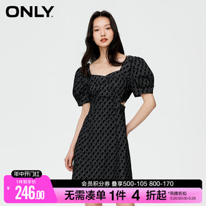 ONLY春季气质复古收腰显瘦短裙牛仔连衣裙女|123242034