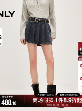 ONLY2026春季新款防走光内衬辣妹风A字牛仔短裙百褶裙半身裙女