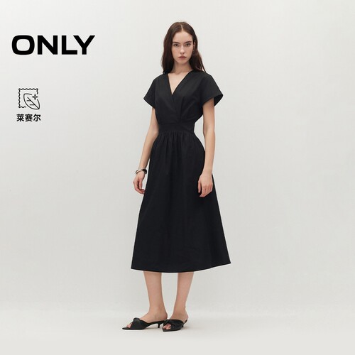 ONLY莱赛尔显瘦解构A字长连衣裙