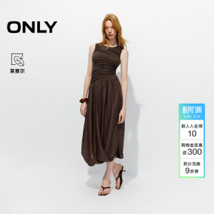 背心连衣裙 含莱赛尔不规则裙子抽褶花苞裙无袖 ONLY2026春季 新款