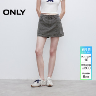 短裤 ONLY夏季 裙休闲裤 裤 女 酷感做旧水洗松紧腰头设计工装
