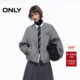 ONLY2026春季 新款 休闲含绵羊毛舒适落肩立体刺绣休闲棒球外套女