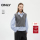 ONLY2026春季 女 衬衫 新款 通勤风针织马甲两件套设计翻领正肩长袖