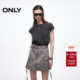ONLY2025夏季 新款 肩部立体剪裁拼接圆领假两件T恤裙短裙连衣裙女