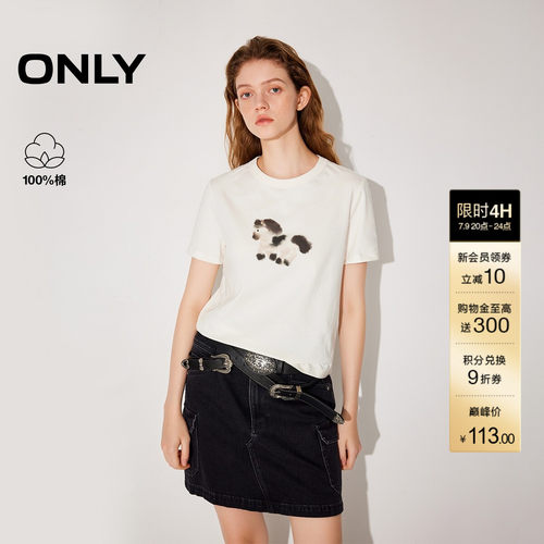 ONLY马年系列印花圆领短袖T恤