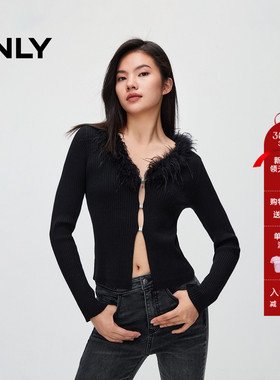 ONLY冬季简约百搭含羊毛V领长袖针织衫女|12433B002