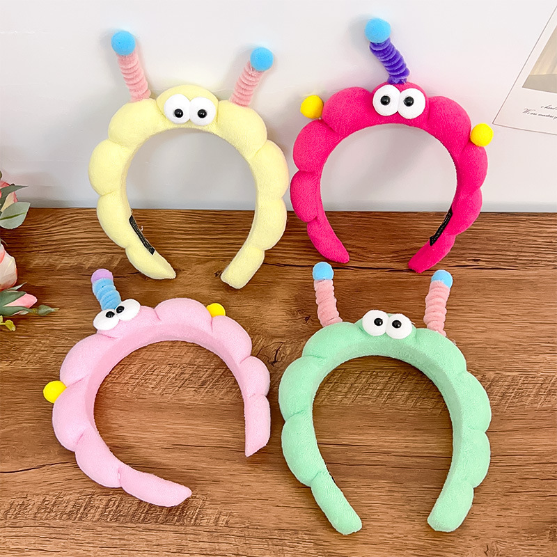皮洛姆云朵可爱大眼仔毛绒发箍女搞怪扭扭棒发卡洗脸拍照头箍