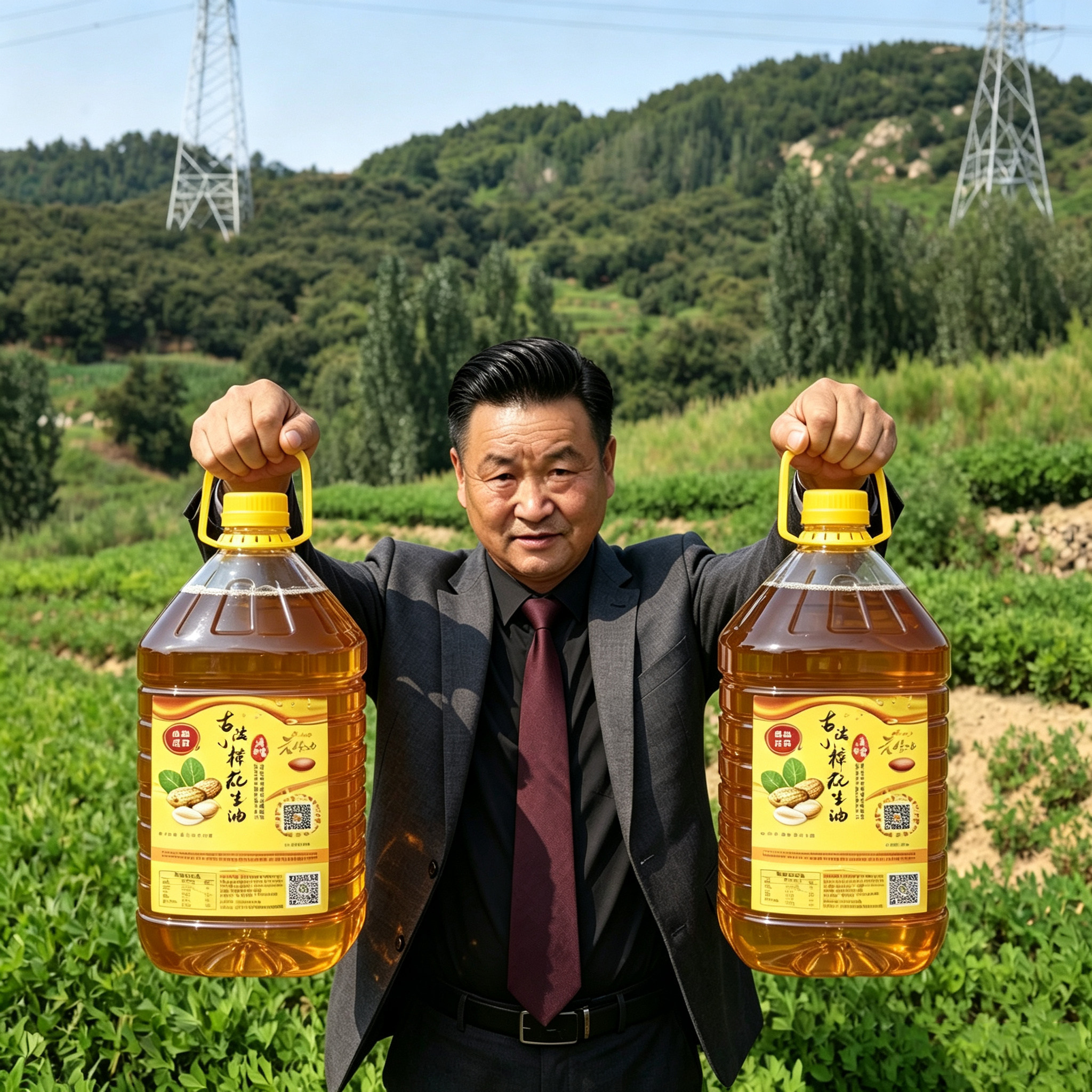 10斤净重物理压榨纯正花生油农家自榨家用食用油物理压榨炒菜凉拌