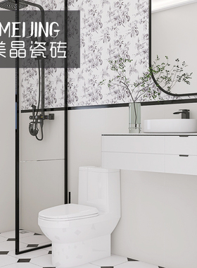 法式卫生间瓷砖 花砖兔子素色复古燕子墙砖浴室厕所地砖厨房防滑