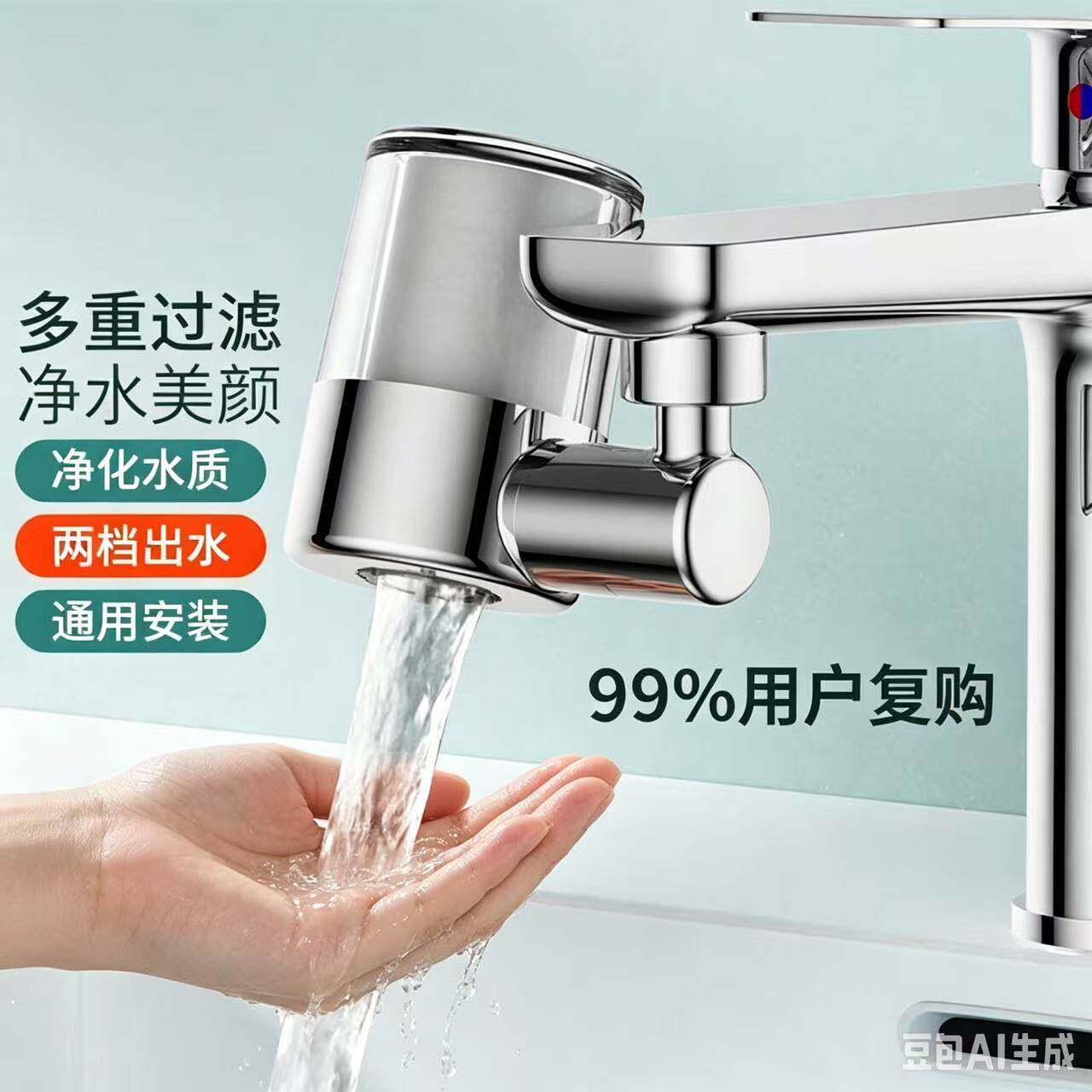 水龙头延伸器净水过滤可旋转滤水器家用卫生间洗脸盆面盆防溅水嘴
