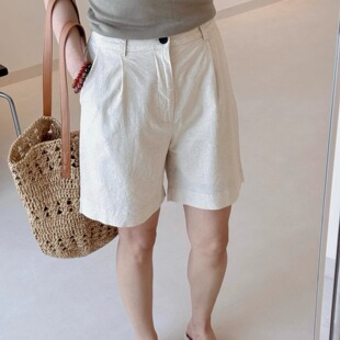 短裤 新款 row简约风舒适透气天然亚麻百慕大休闲显瘦修腿百搭西装