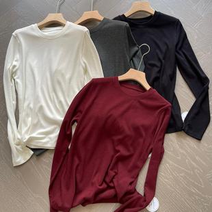 新款 T恤 row云朵感细腻澳绒高士线轻磨毛柔软舒适保暖弹力圆领长袖