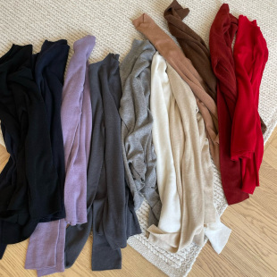 新款 毛衣女 桑蚕丝羊绒混纺可机洗细腻柔软无缝一体半高领打底衫