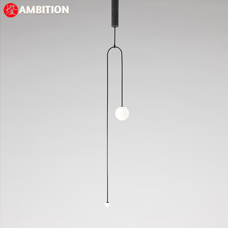 后现代风卧室丹麦鱼线设计师吊灯