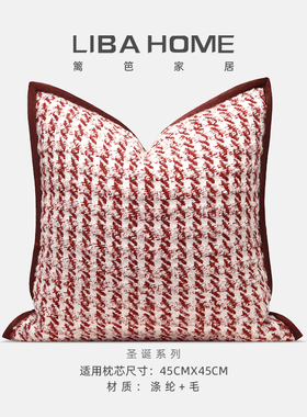 圣诞节氛围感客厅卧室沙发抱枕靠垫靠枕装饰礼物套高级感轻奢