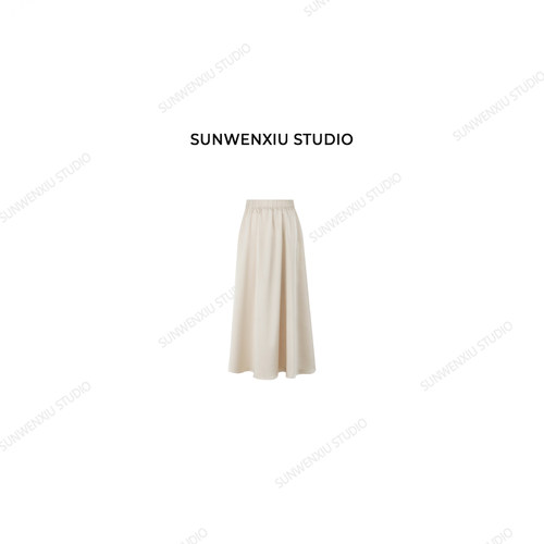 swx studio 香槟半裙 精致光泽感不爱皱好打理松紧腰半裙325A