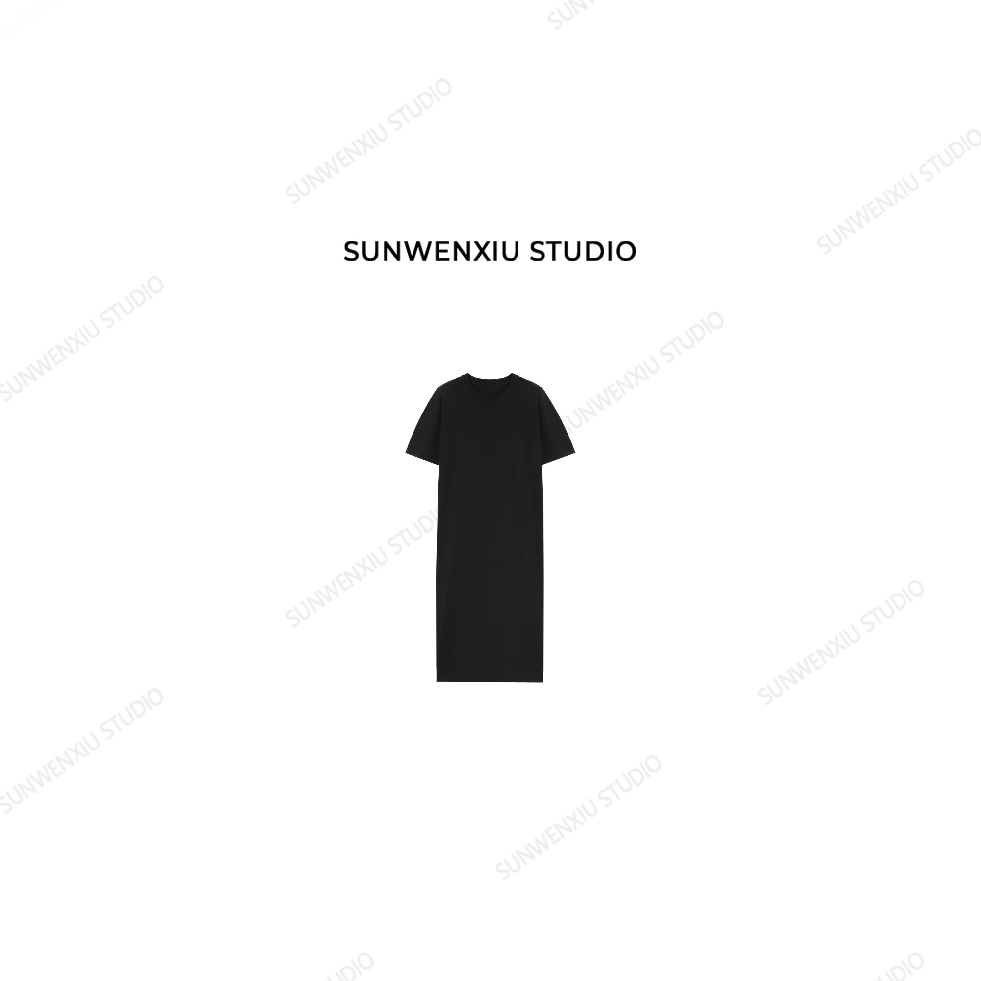 swx studio 去繁就简 极简显瘦显高夏季天丝羊毛针织连衣裙1109