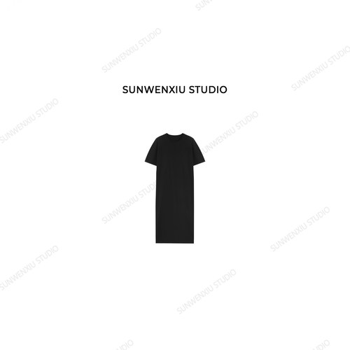 swx studio 去繁就简 极简显瘦显高夏季天丝羊毛针织连衣裙1109