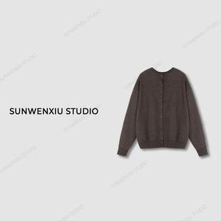 孙文秀studio长袖琥珀卫衣多元化双面穿简约圆领毛圈卫衣外套新款