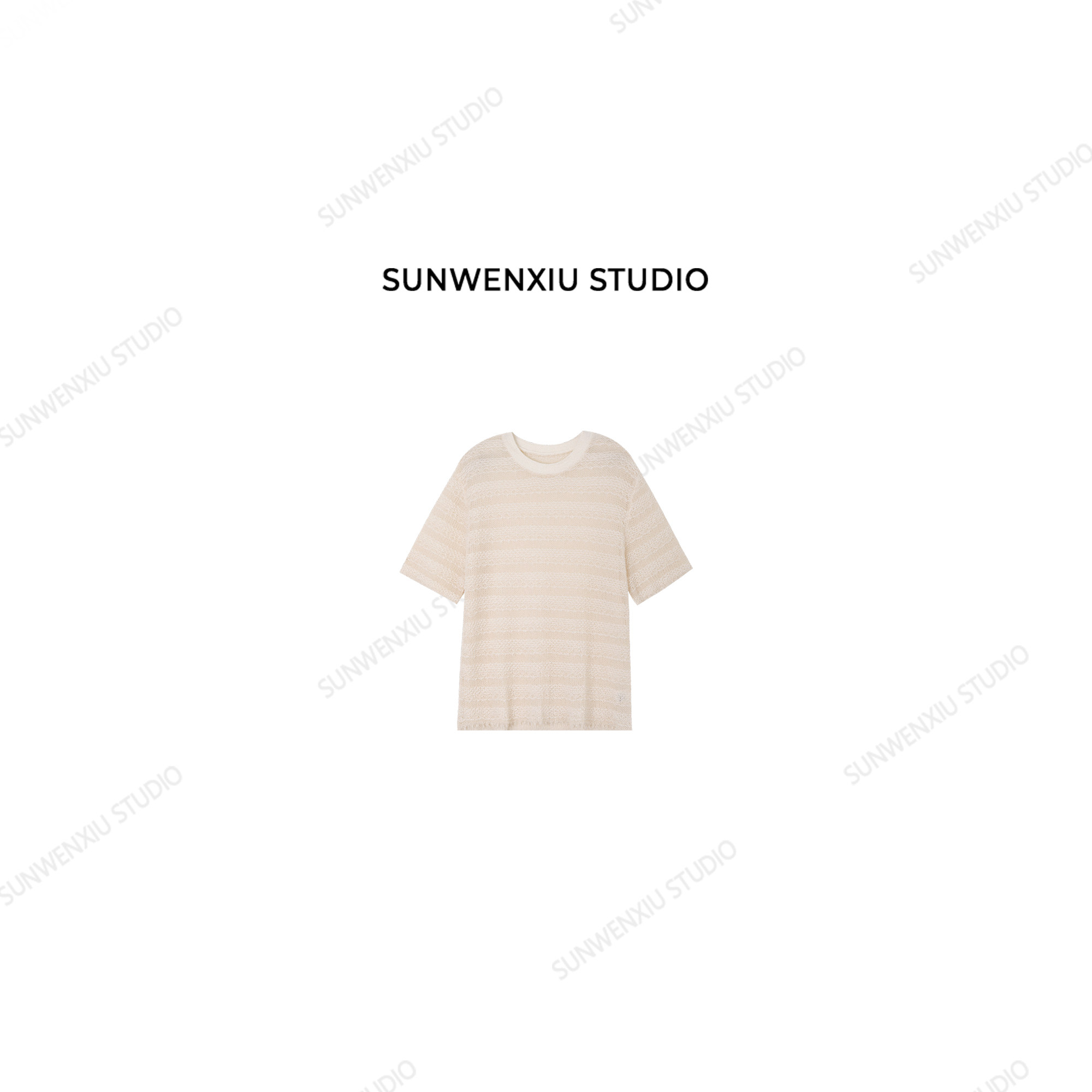 swx studio 流苏针织 破边须须镂空花针设计感宽松慵懒针织衫4120