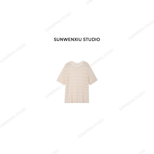 swx studio 流苏针织 破边须须镂空花针设计感宽松慵懒针织衫4120
