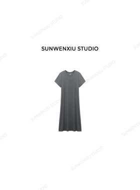 swx studio 糯叽叽 怒推款夏季休闲慵懒风舒适宽松连衣裙2140A