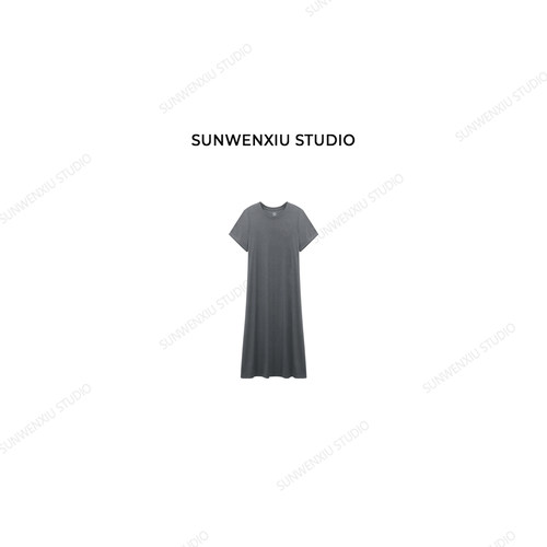 swx studio 糯叽叽 怒推款夏季休闲慵懒风舒适宽松连衣裙2140A