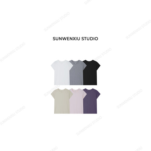 swx studio 强推基础T 肤感非常棒且凉快的插肩袖弹力显瘦T恤428A