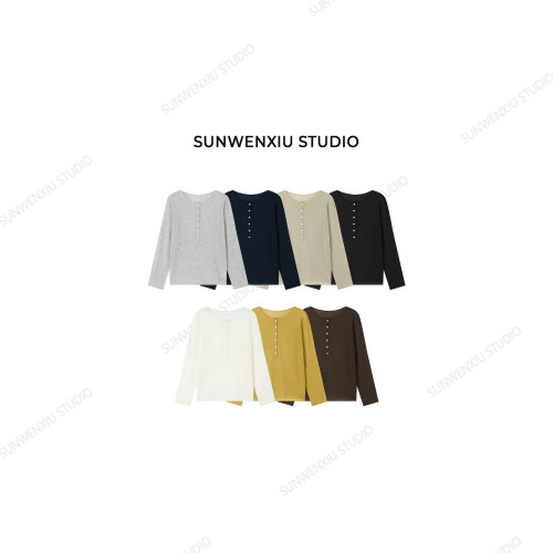 swx studio 慵懒基调 羊毛混纺微透感简约宽松针织衫3221