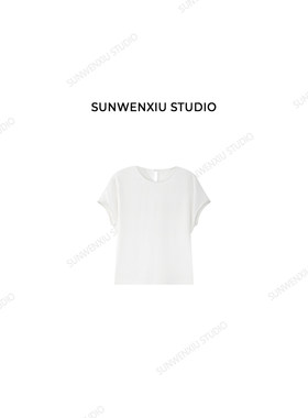swx studio 粗粝麻 筋骨感100%亚麻定制开发面料极简落肩小衫389B