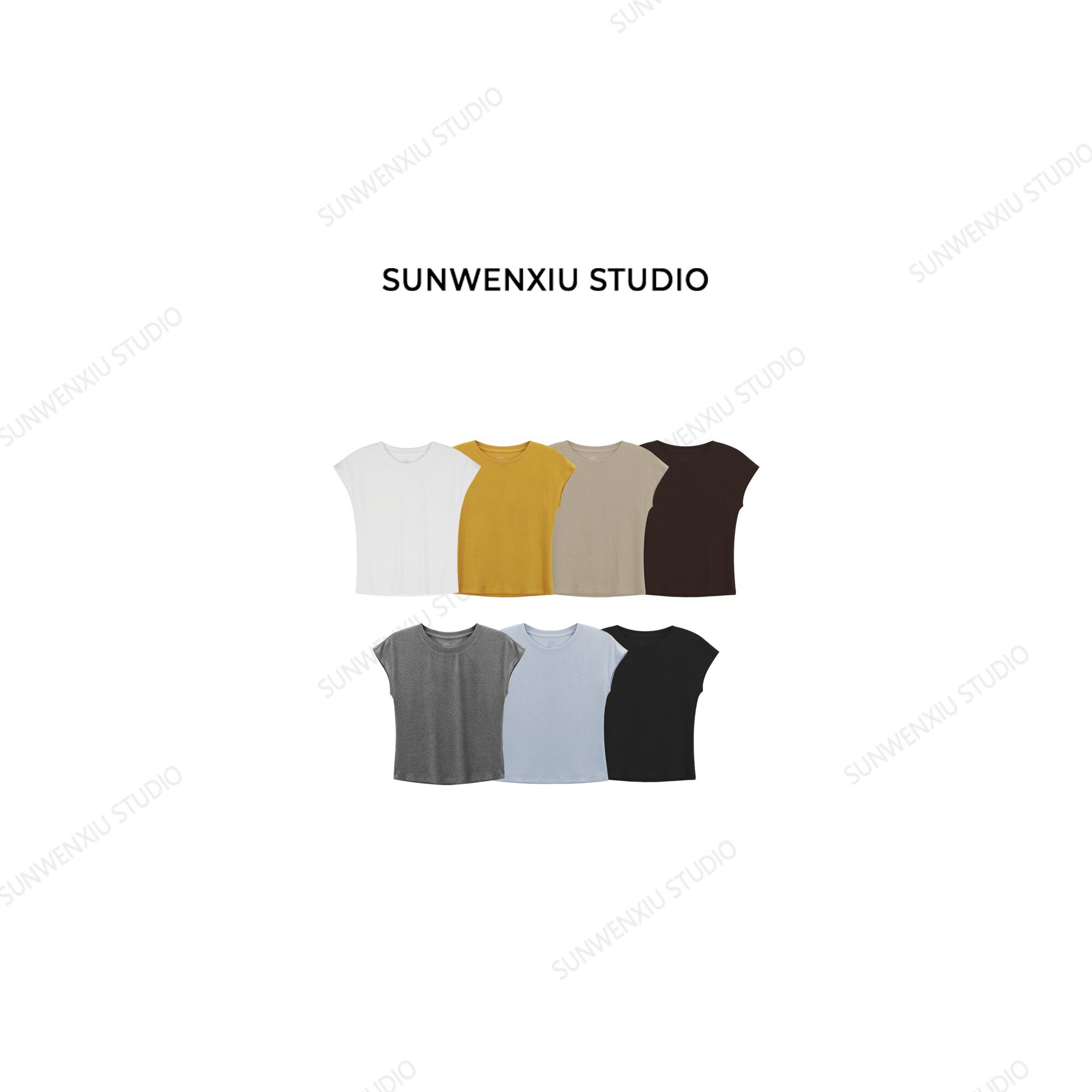 swx studio 奶柔T 老粉好口碑复活款圆领小飞袖会起球T恤2032B