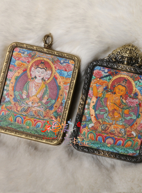 热贡随身纯手绘微唐大日文殊