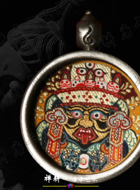 手绘吊坠男女矿料布本微唐小唐卡