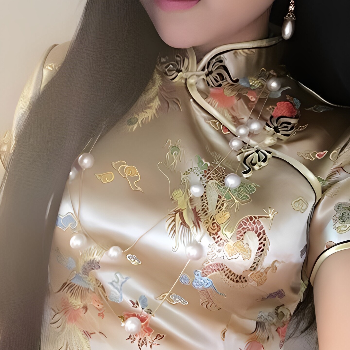 禾惠家旗袍少女四季款日常旗袍连衣裙演出礼仪礼服短款气质宴会