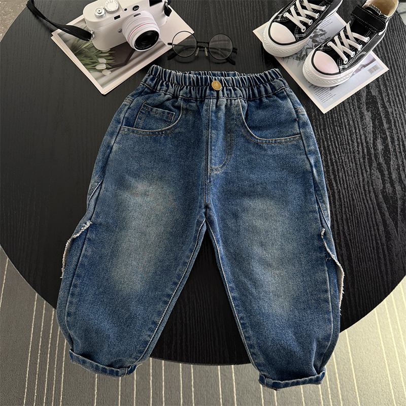 男童牛仔裤子春秋款2025新款儿童装宽松休闲垮裤宝宝帅气春季长裤