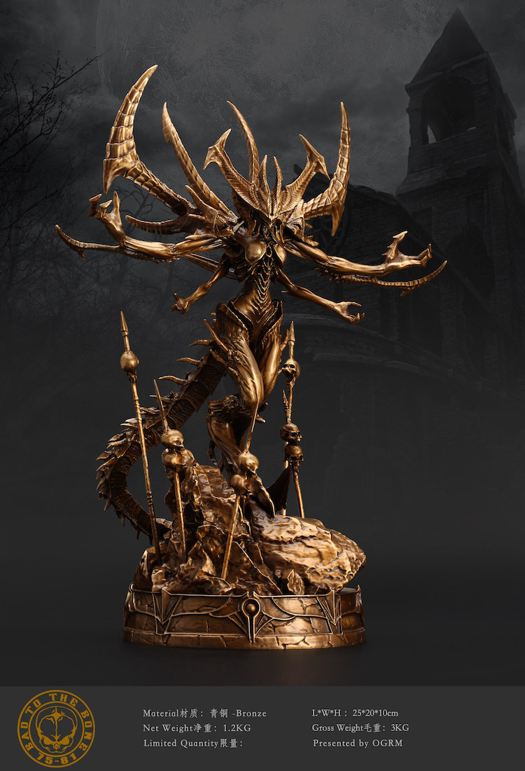 奥格瑞玛 青铜精工 暴雪 暗黑破坏神3 大菠萝 迪亚波罗全身像摆件