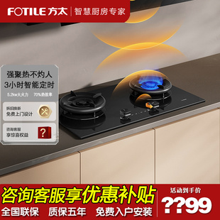 Fotile/方太 02-TE21燃气灶煤气灶定时灶天然液化气灶具家用双灶