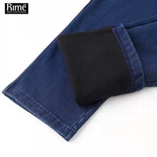 RIME韵魅秋冬高弹磨毛小脚裤显瘦保暖小直筒牛仔裤外穿加绒36488