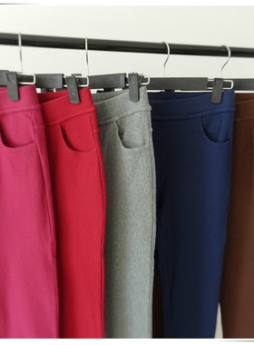 包邮Rime韵魅秋冬棉质磨绒紧身牛仔铅笔裤显瘦打底小脚裤1M35546