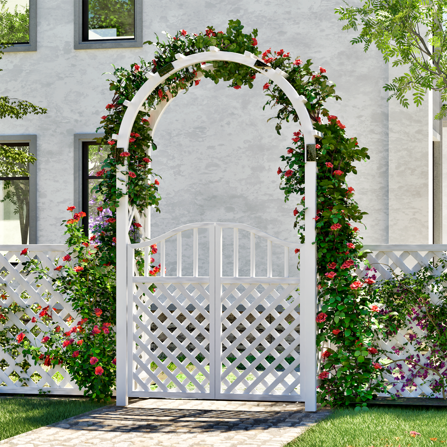 防腐木拱门花架爬藤架拱形栅栏围挡户外葡萄架院子装饰花园庭院门