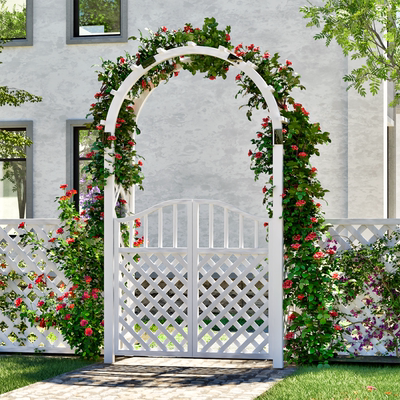 防腐木拱门花架爬藤架拱形栅栏围挡户外葡萄架院子装饰花园庭院门