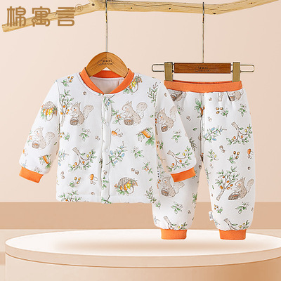 对开套装夹棉春秋冬棉袄棉衣舒适