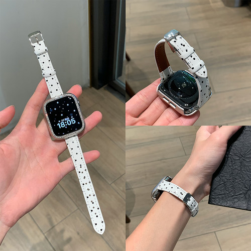 波点表带适用苹果手表S10/S9透气亮面applewatchs11腕带华为GT7