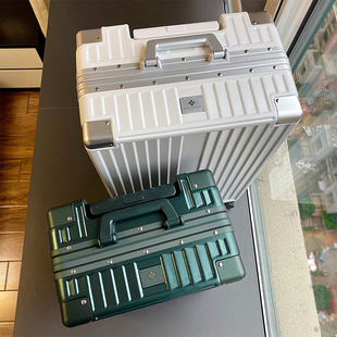 爱麦士防刮行李箱 万向轮铝框拉杆箱ins网红旅行箱男女20 24 28寸