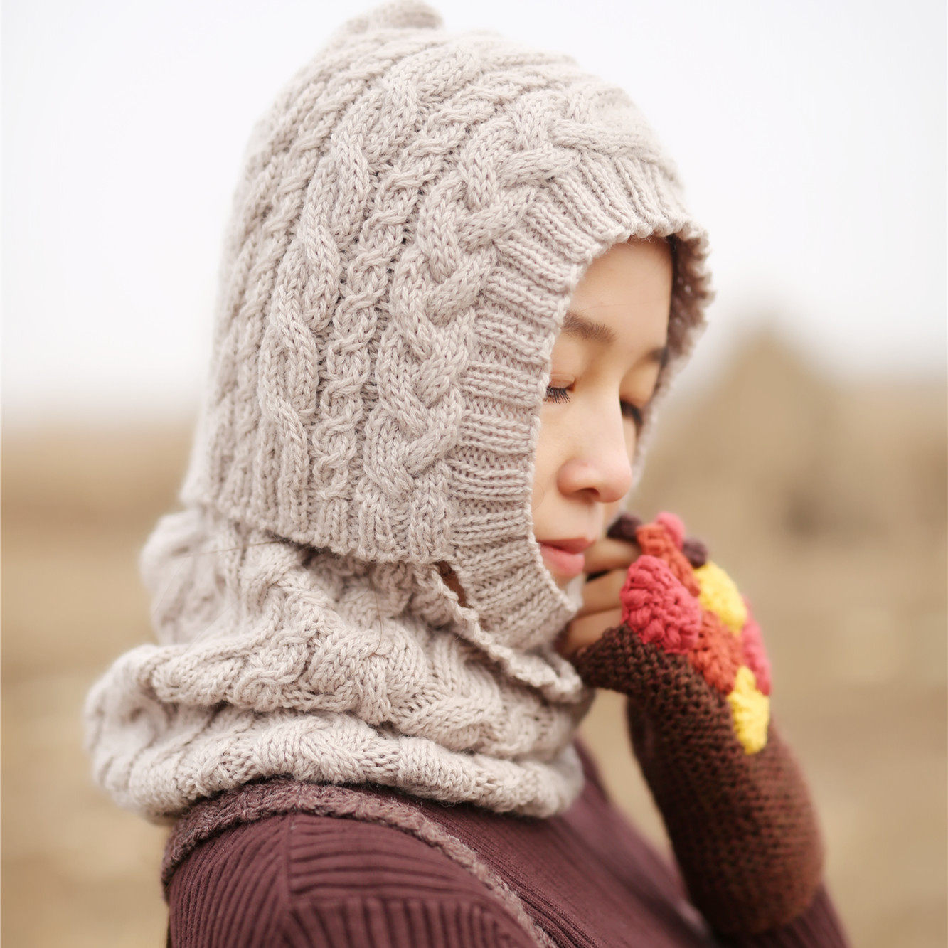 暖安~爱尔兰特价森林系森女个性复古文艺北欧风毛线机车帽女帽