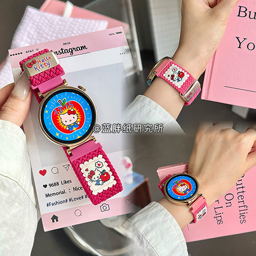 可爱卡通编织磁吸表带适用华为手表GT5/GT4/GT3/Fit3/Fit4/watch4