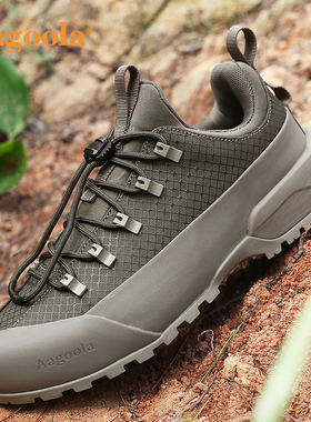 Aagoola户外登山鞋男防水防滑男靴缓震越野男士机能鞋爬山徒步鞋