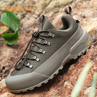 Aagoola户外登山鞋男防水防滑男靴缓震越野男士机能鞋爬山徒步鞋