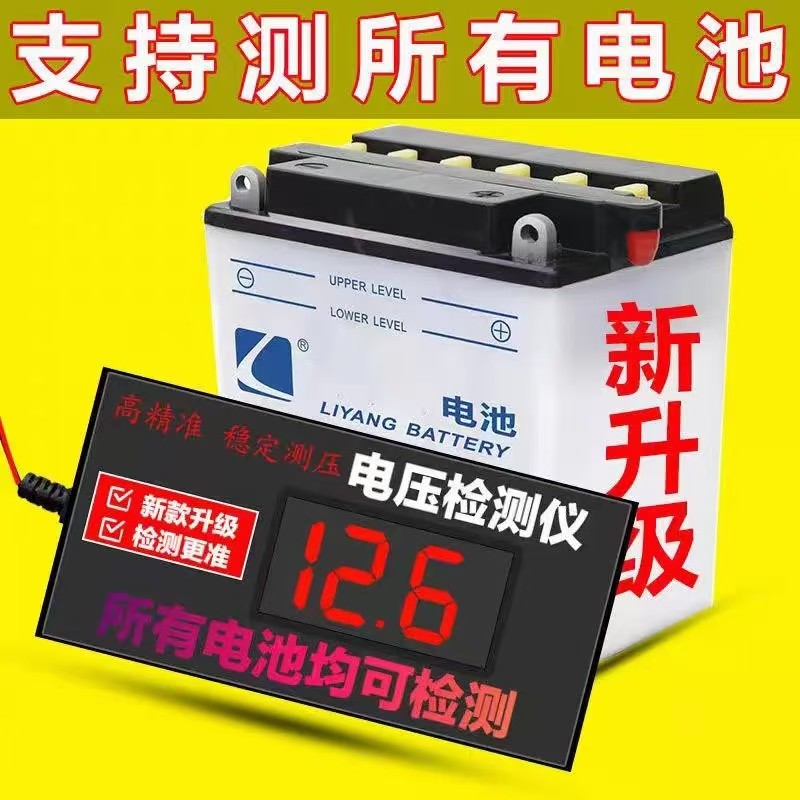 蓄电池检测仪电瓶电压测试仪12v24v48v60V汽车摩托车电动车通用型