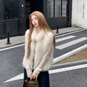 MISSZHANG车条狐狸毛皮草外套女2025新款 年轻款 立领毛毛马甲背心